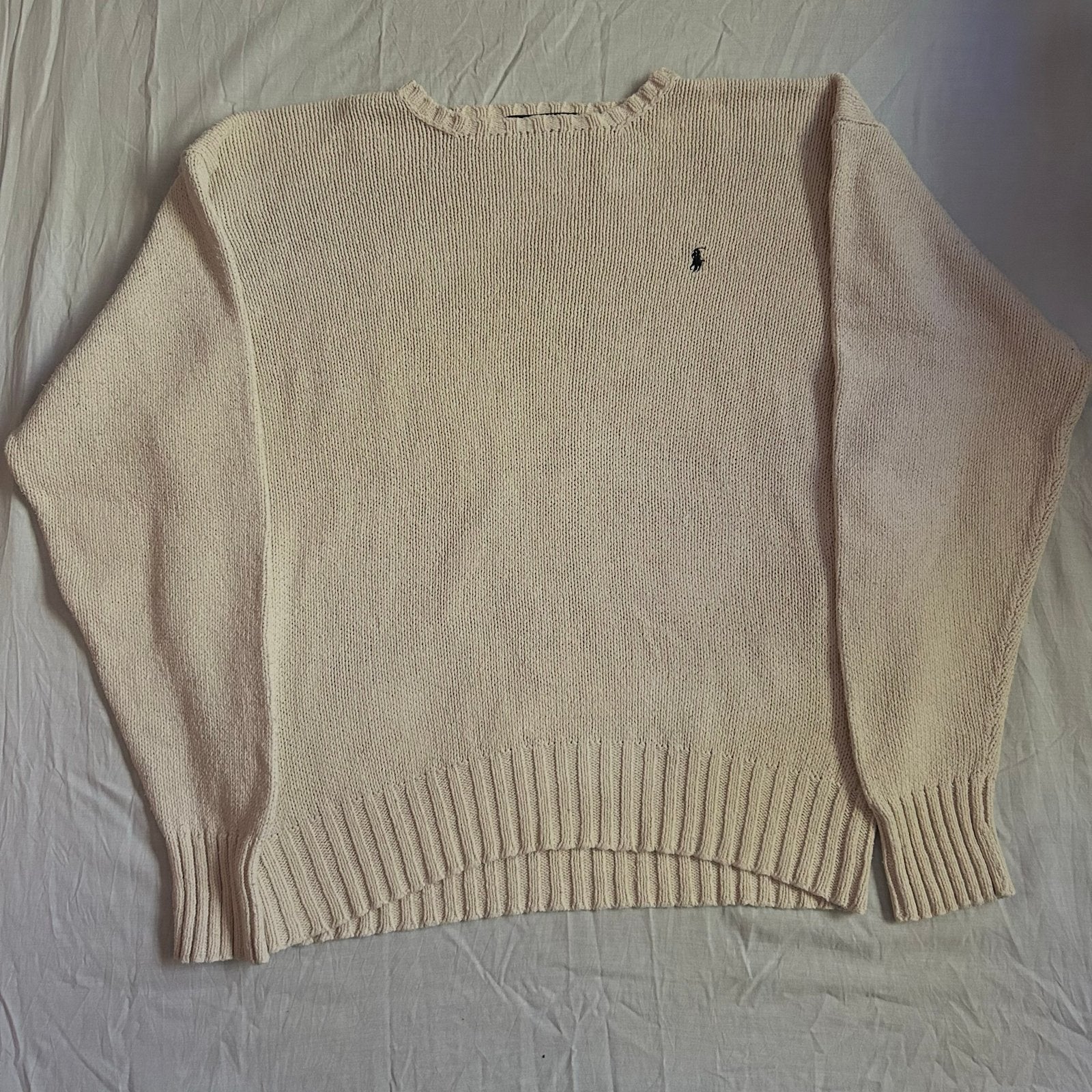 Polo Ralph Lauren Gebreide Trui Crème XL, Kleding | Heren, Verzenden, Zo goed als nieuw, Maat 56/58 (XL), Beige