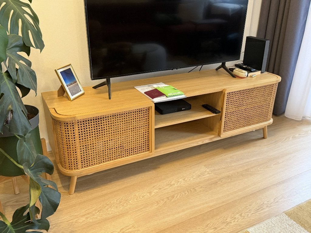 TV Unit - NOUS Living Nona, Ophalen, 150 tot 200 cm, Eikenhout, Zo goed als nieuw