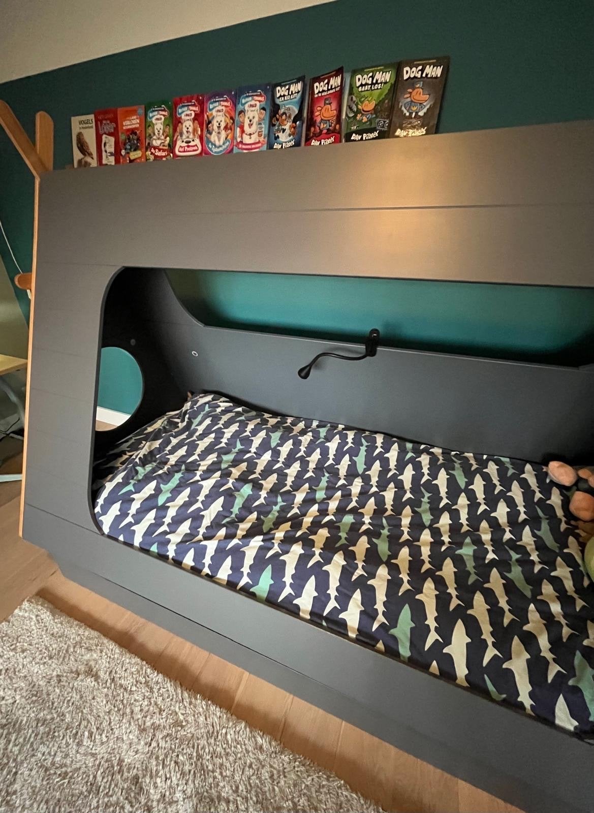 Tipi kinderbed (90x200) met logeeroptie en 2 matrassen, Ophalen, 90 cm, Eenpersoons, Blauw