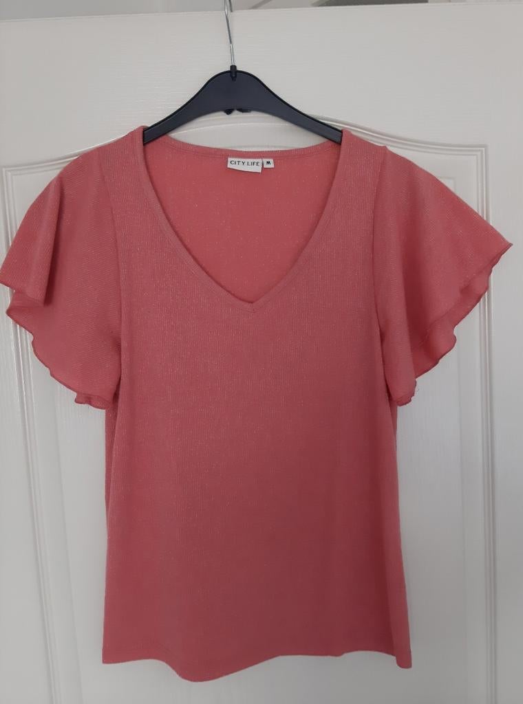 MOOI ZGAN Shirt met V-hals van CITY LIFE, Maat 38/40 (M), Ophalen of Verzenden, Zo goed als nieuw, Korte mouw