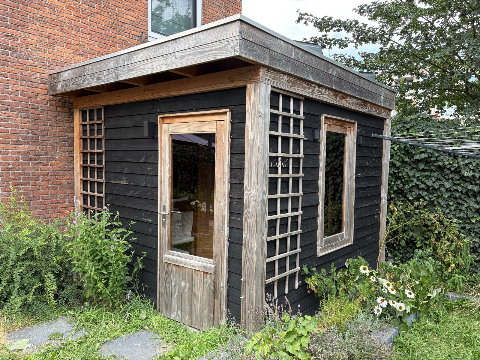 Mooi houten tuinhuis 3x3 meter z.g.a.n., Ophalen, Gebruikt, 250 tot 500 cm, Overige typen