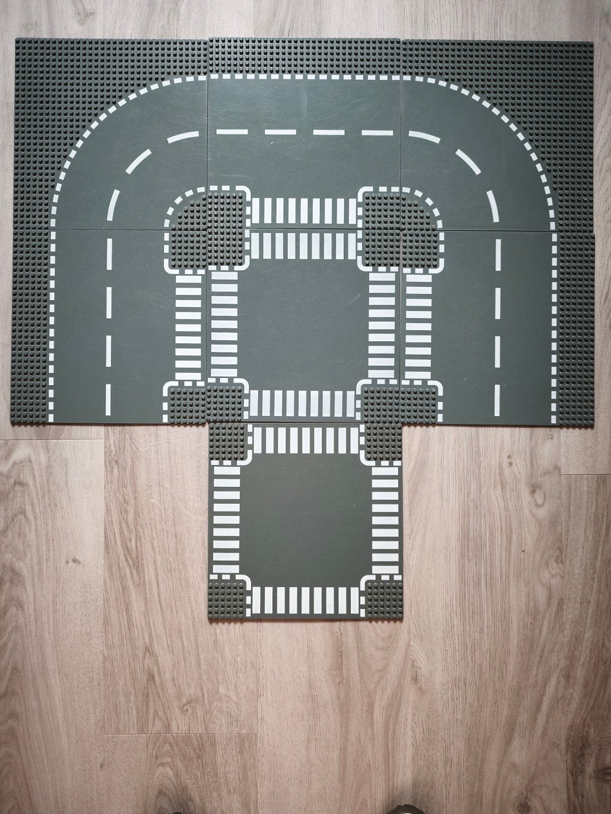 7 Lego City wegenplaten wegplaten donkergrijs zwart, Ophalen of Verzenden, Gebruikt, Grondplaat, Lego