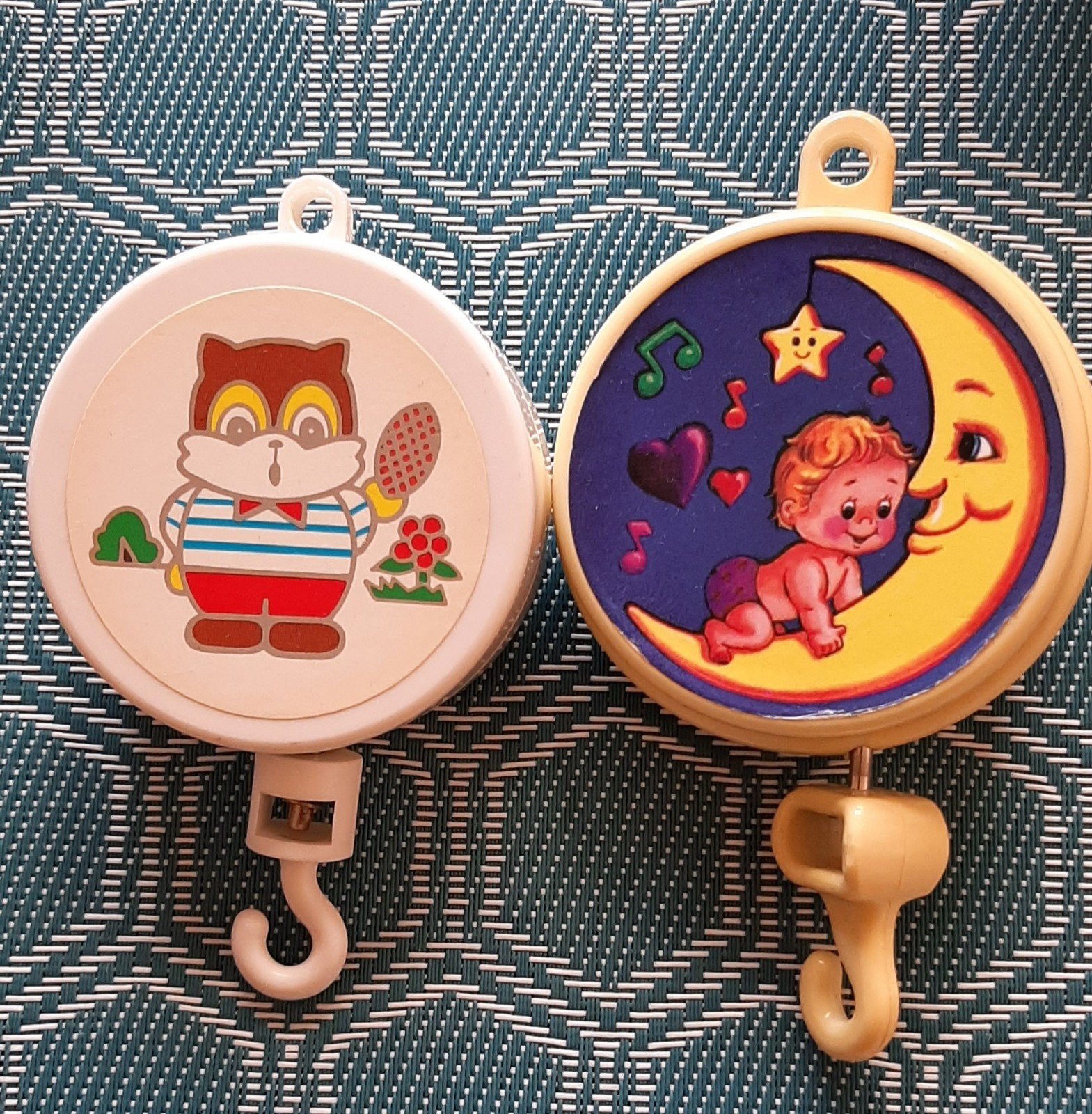 2 vintage babymuziekdoosjes/mobielmotoren, Ophalen, Gebruikt