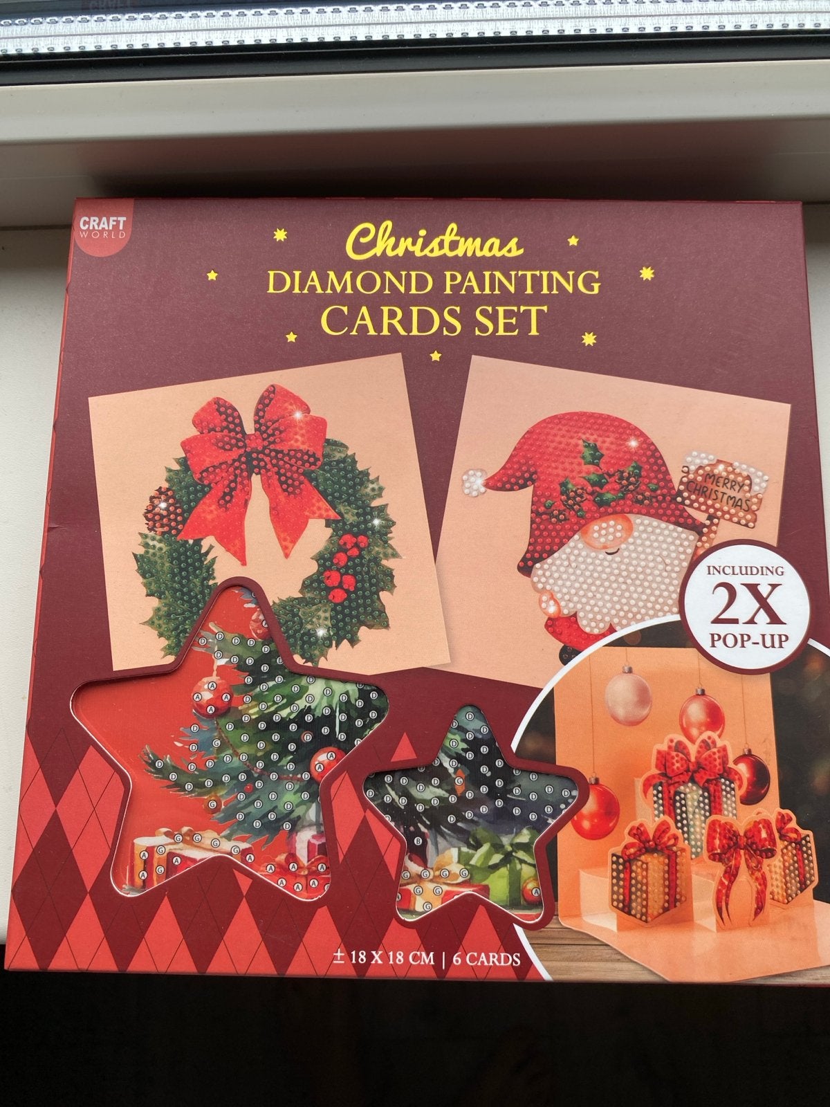 Kerst Diamond Painting Kaartenset - 6 Kaarten, Diamond painting, Nieuw, Meerkleurig, Ophalen of Verzenden