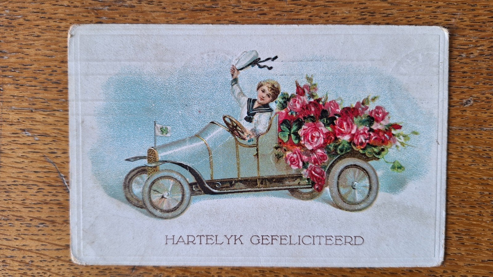 Ansicht 1918 met auto, Ophalen of Verzenden, Voor 1920
