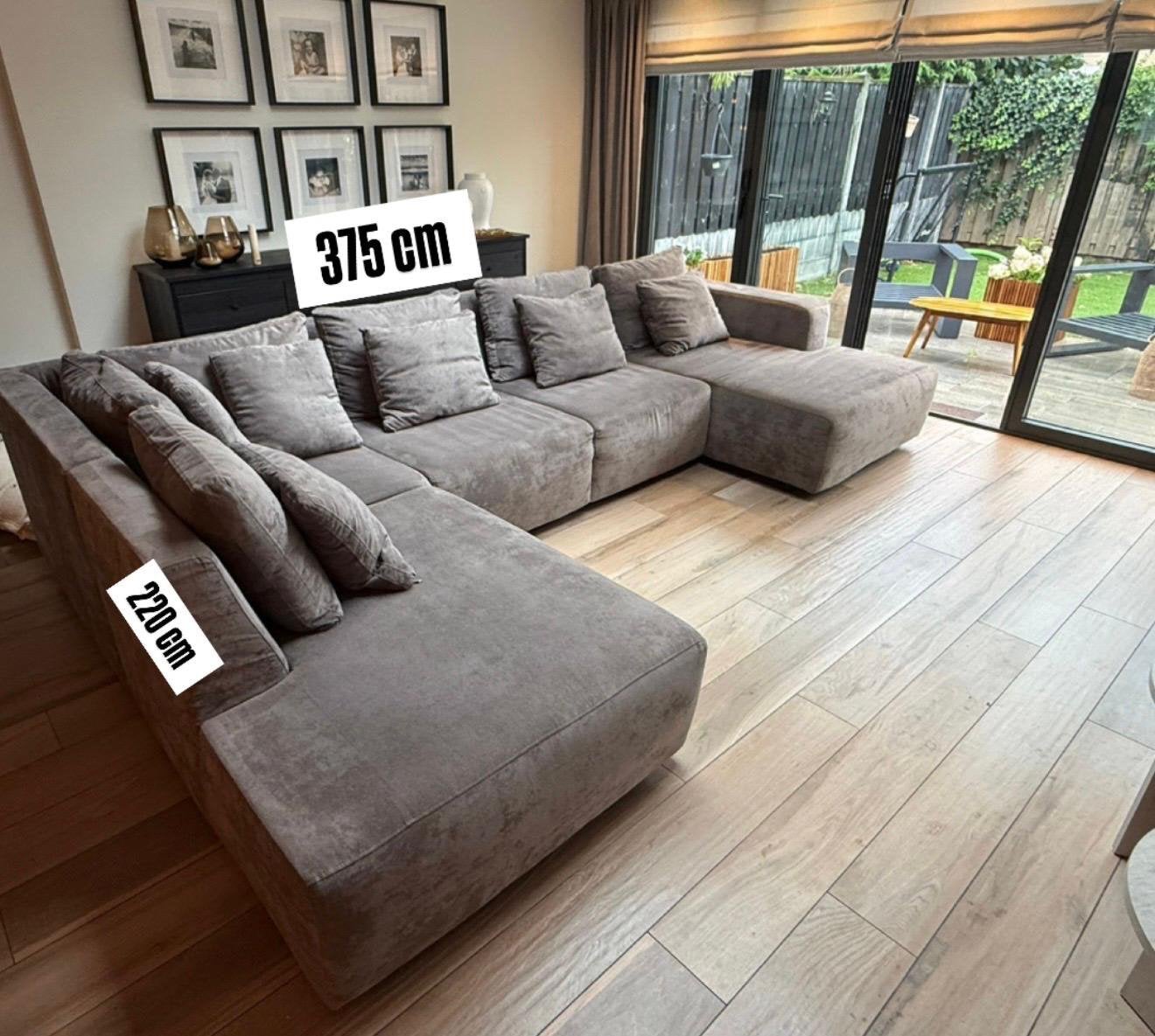 Urban Sofa Bank Arctic Grey - Zo goed als nieuw, Urban sofa, Hoekbank, 300 cm of meer, Ophalen of Verzenden