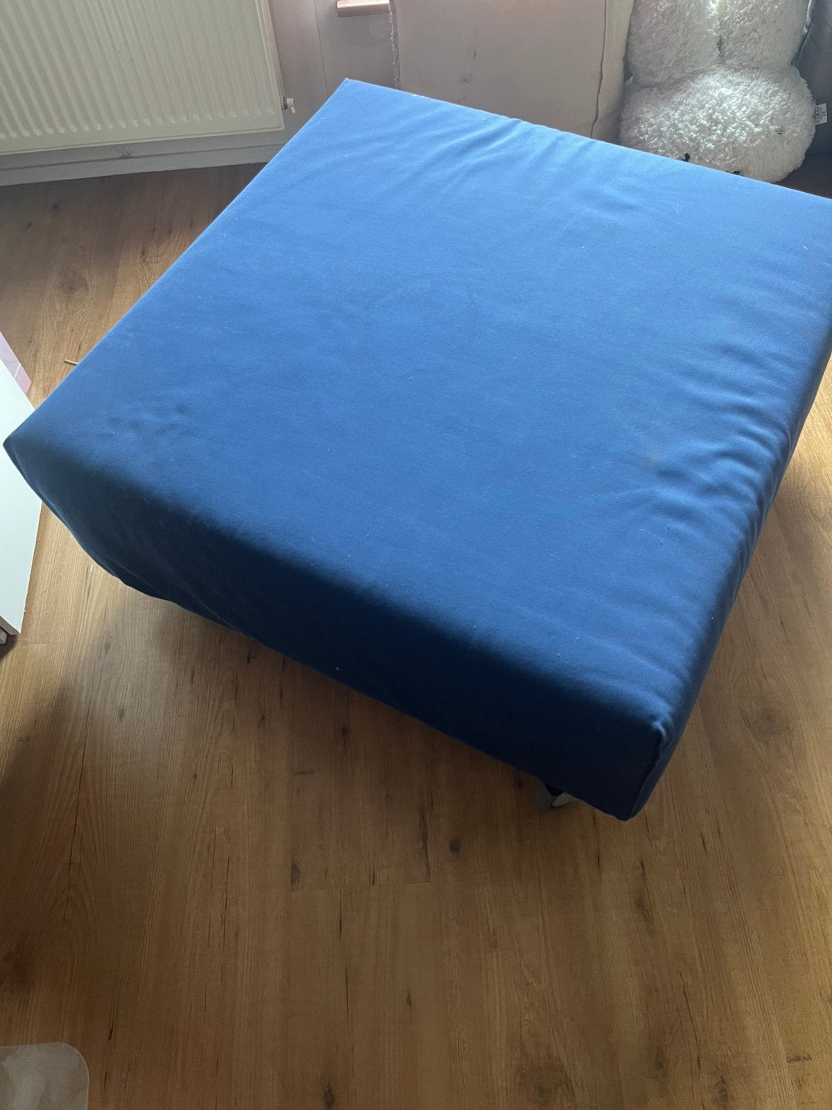Blauwe poef, Ophalen, Gebruikt, Eenpersoons, Blauw