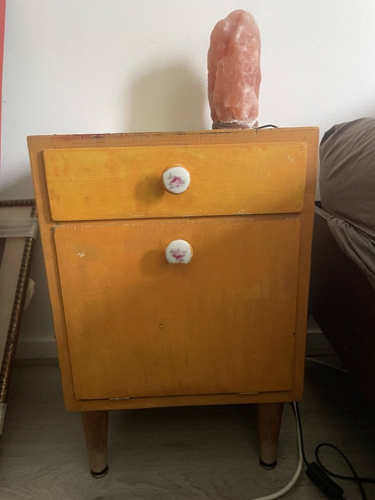 Nachtkastje geel, Ophalen, Gebruikt, Minder dan 45 cm, 55 tot 70 cm