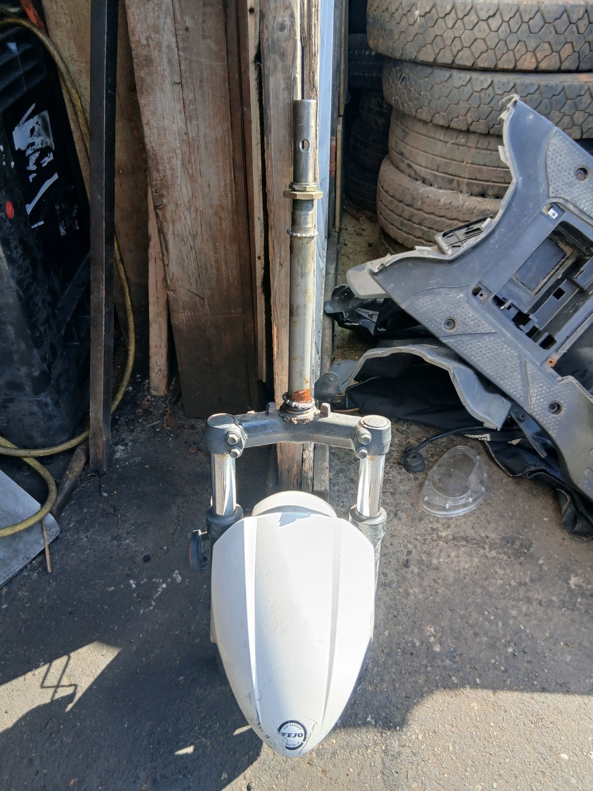 Sym xpro orbit 1,2 voorvork met spadbord, Fietsen en Brommers, Brommeronderdelen | Scooters, Ophalen, Gebruikt, Overige typen