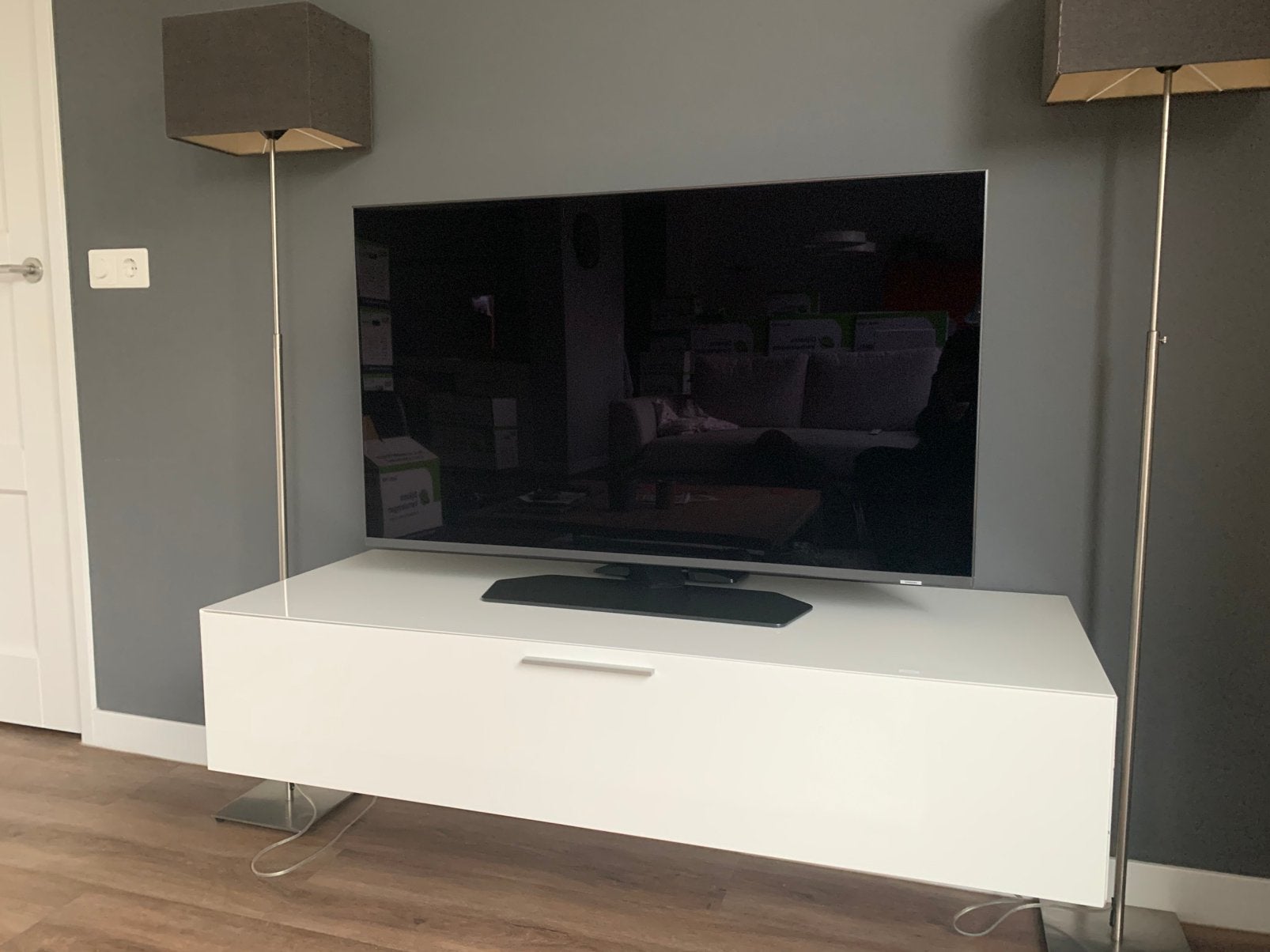 Wit tv-meubel Castelijn, Ophalen, Gebruikt, 100 tot 150 cm, Minder dan 100 cm