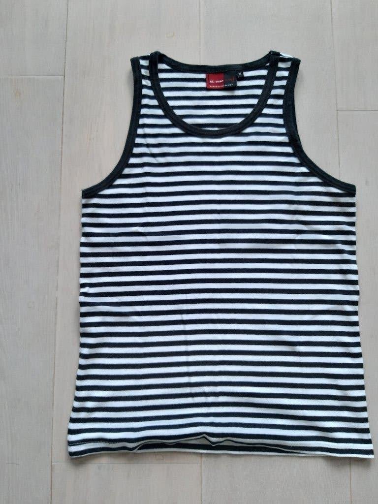 St Martin's Singlet zwartwit gestreept maat M, St Martins, Maat 48/50 (M), Wit, Ophalen of Verzenden