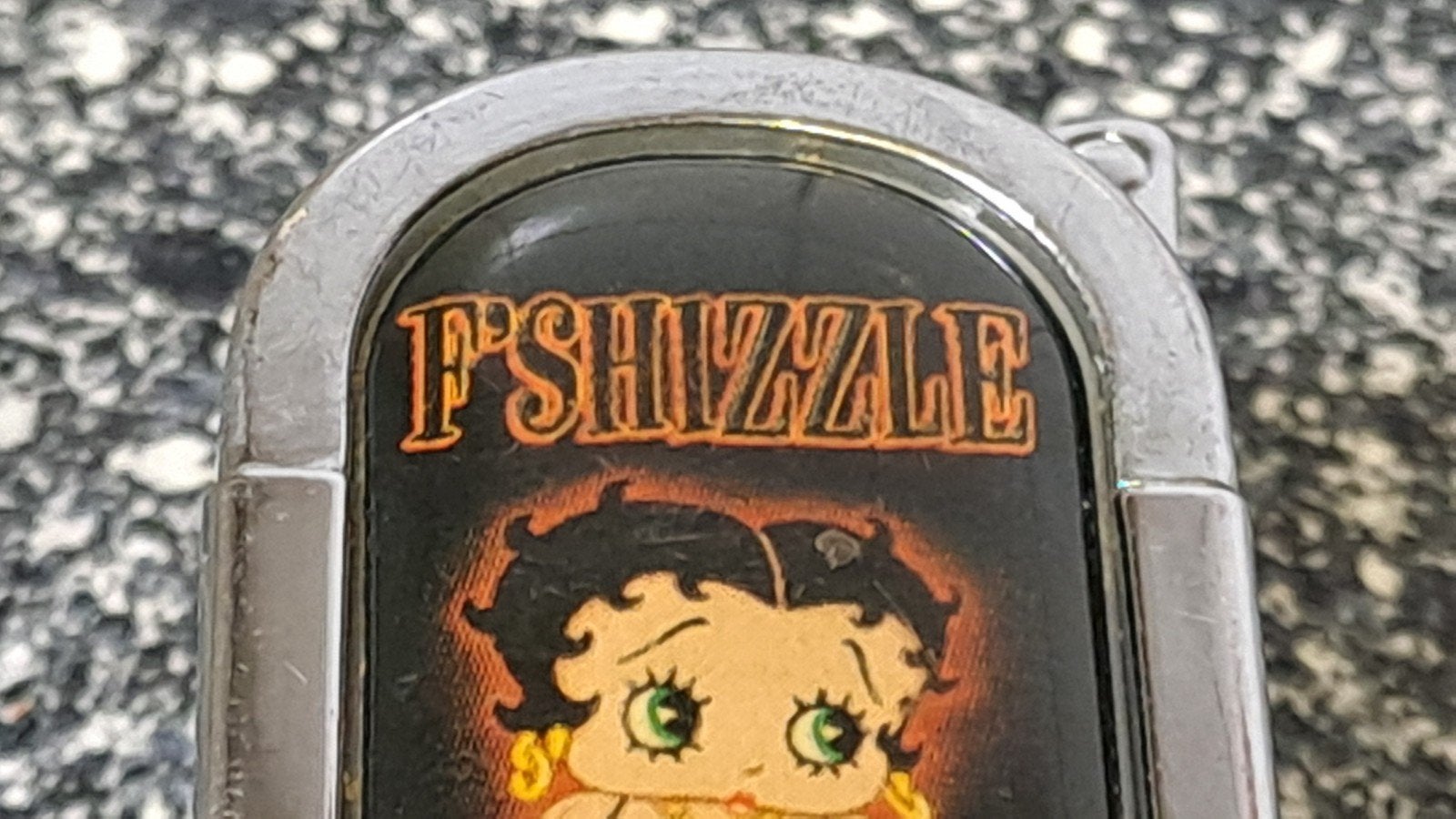 Vintage Betty Boop Aansteker F'SHIZZLE, Gebruikt, King Features Syndicate, Info@kingfeatures.com, Aansteker