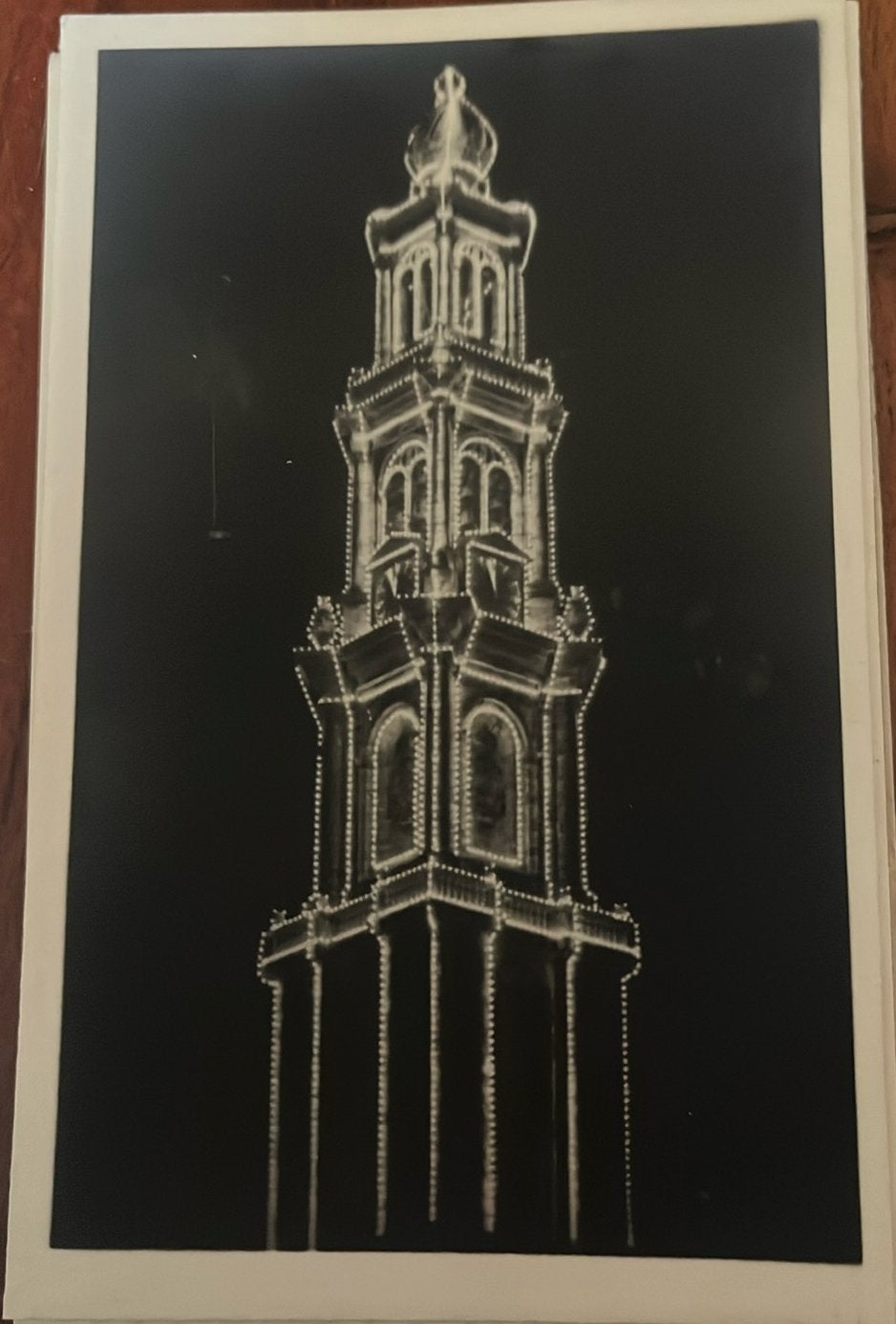 Vintage Ansichtkaart Westertoren Amsterdam Verlicht, Ophalen of Verzenden, 1920 tot 1940, Ongelopen, Noord-Holland