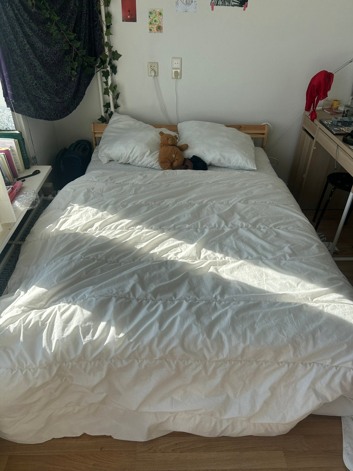 Ikea bed 140x200 good condition, Ophalen, Wit, Tweepersoons, 140 cm