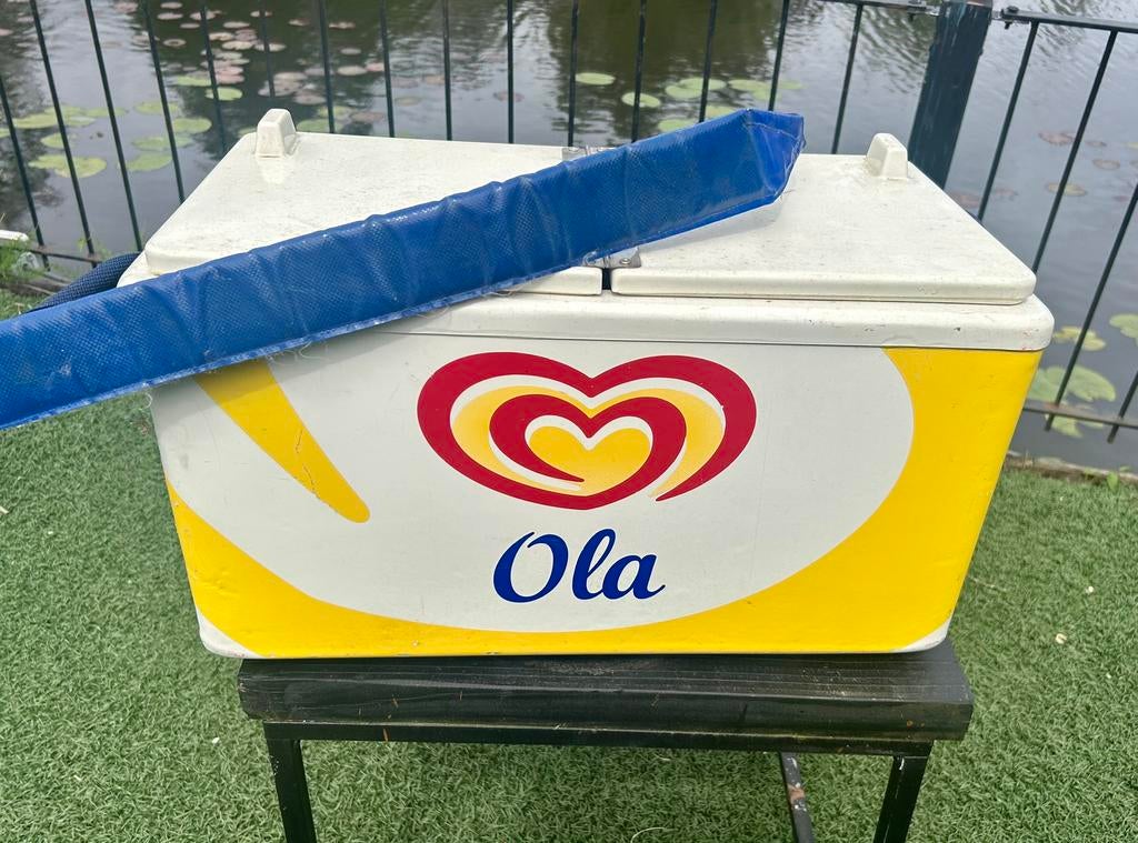 🔴 VINTAGE OLA IJS   BOX KIST RETRO 🔴, Verzamelen, Merken en Reclamevoorwerpen, Ophalen of Verzenden, Gebruikt, Reclamebord