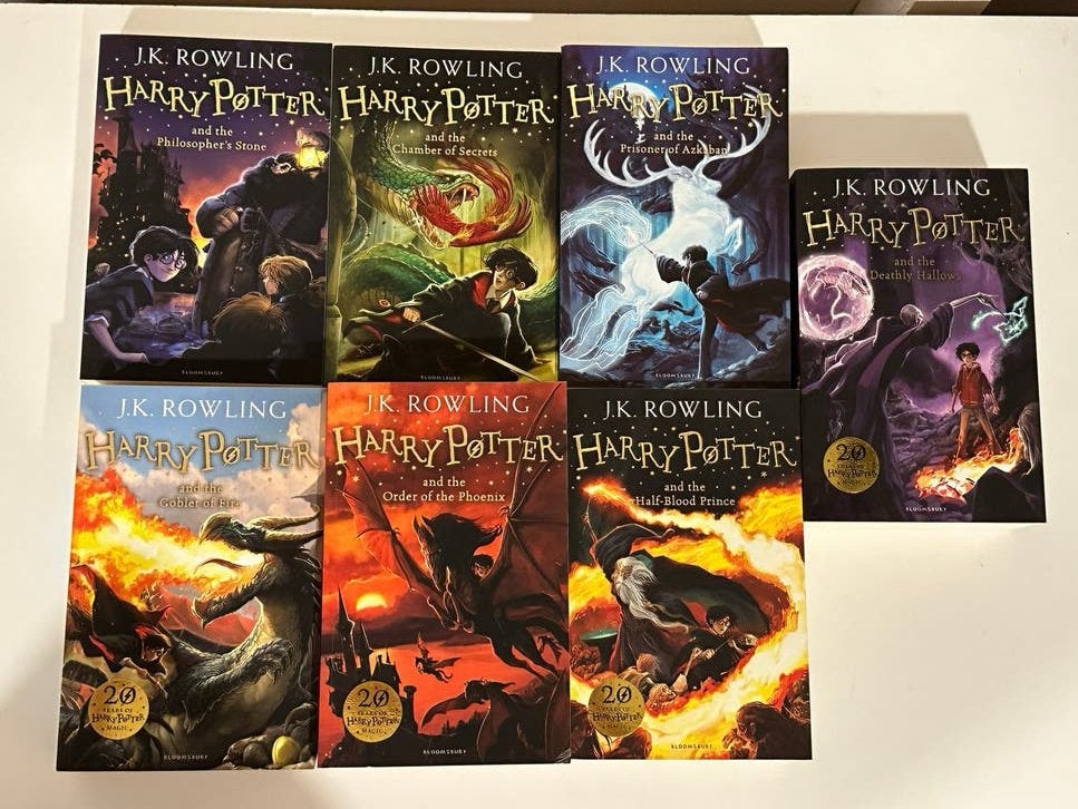 Harry Potter complete set (7 boeken) - 20th Anniversary, Boeken, Fantasy, Ophalen of Verzenden, Zo goed als nieuw