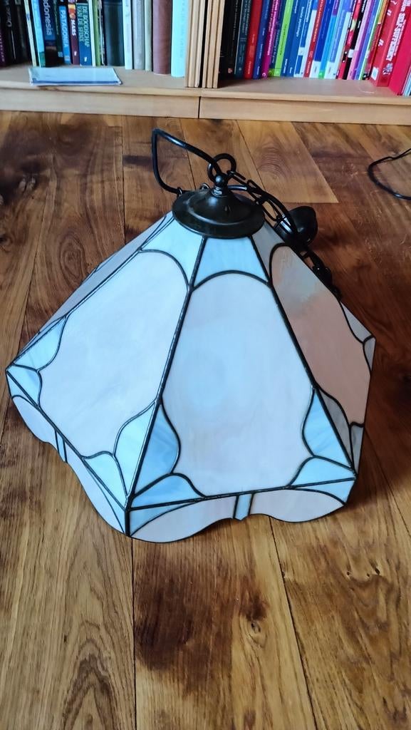 Art Deco Tiffany Glas-in-lood Plafondlamp, Ophalen