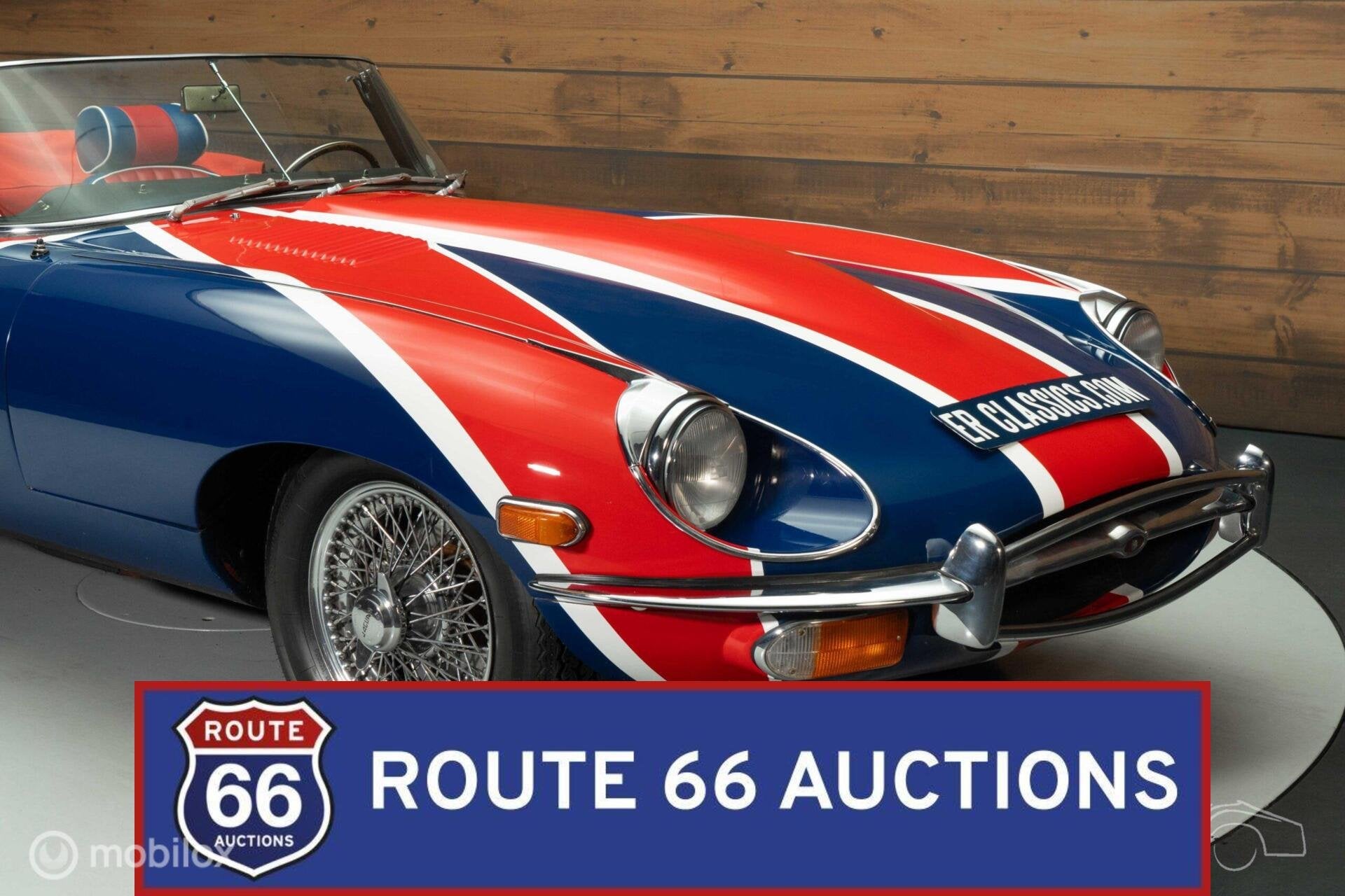 Jaguar E-Type S2 Cabriolet | 1970 | Route 66 Auctions, Auto's, Overige carrosserieën, Zwart, Bedrijf, Handgeschakeld