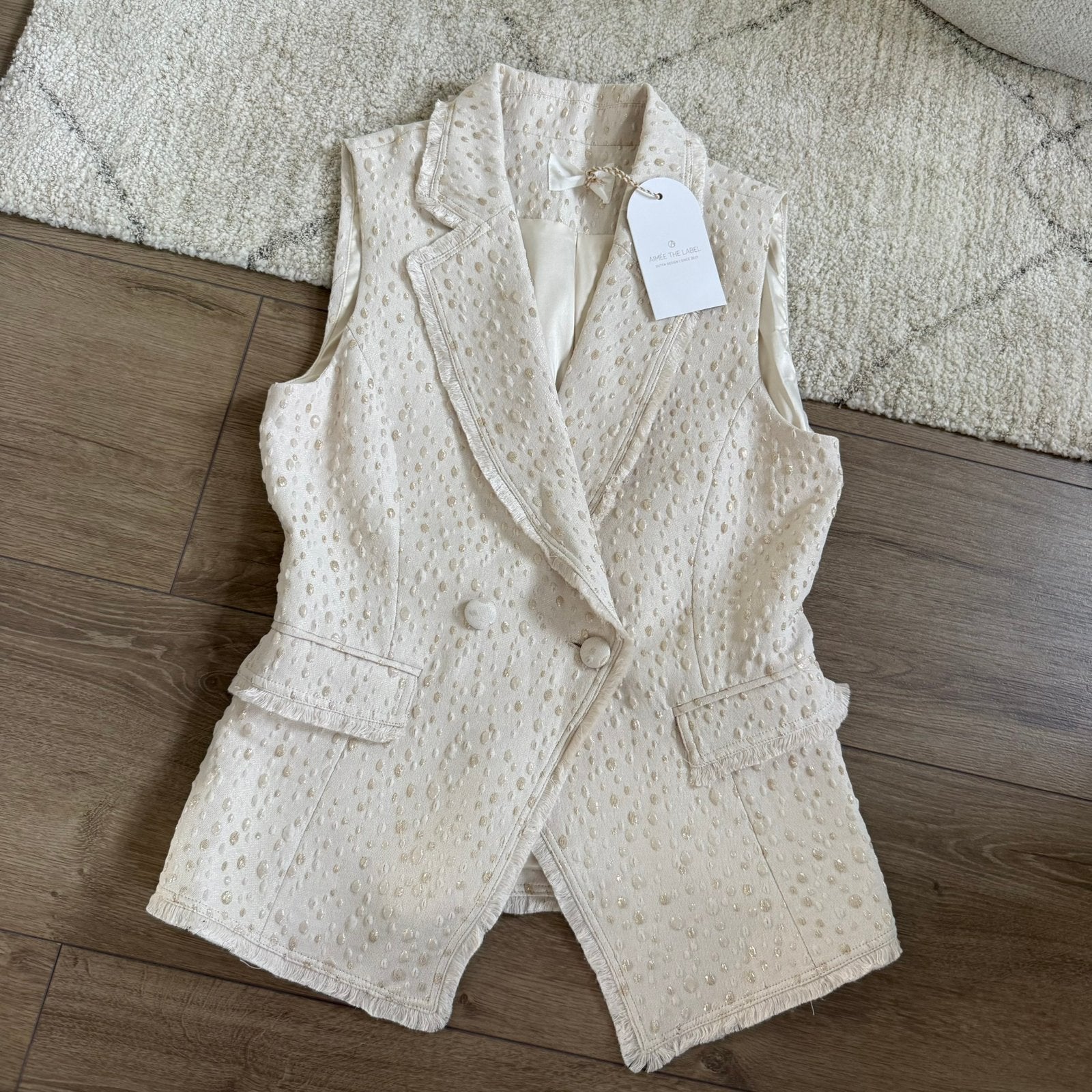 Aimée the label gilet maat S/M, Beige, Nieuw, Ophalen of Verzenden, Jasje