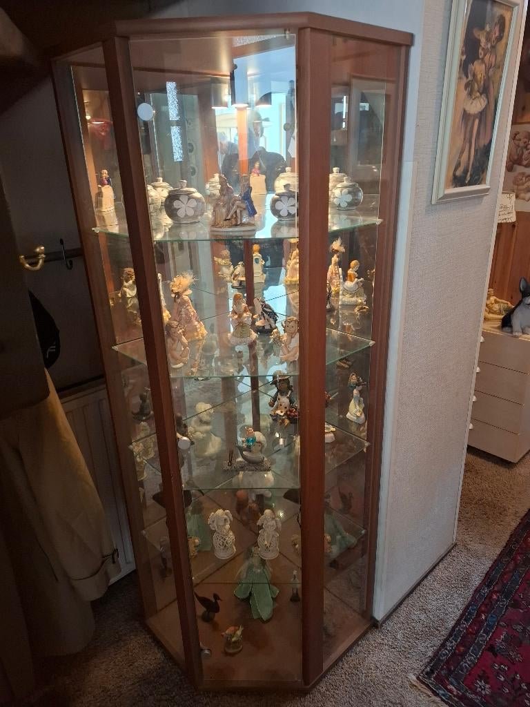 Vitrine hoekkast, Ophalen, Met deur(en), 50 tot 100 cm, 150 tot 200 cm
