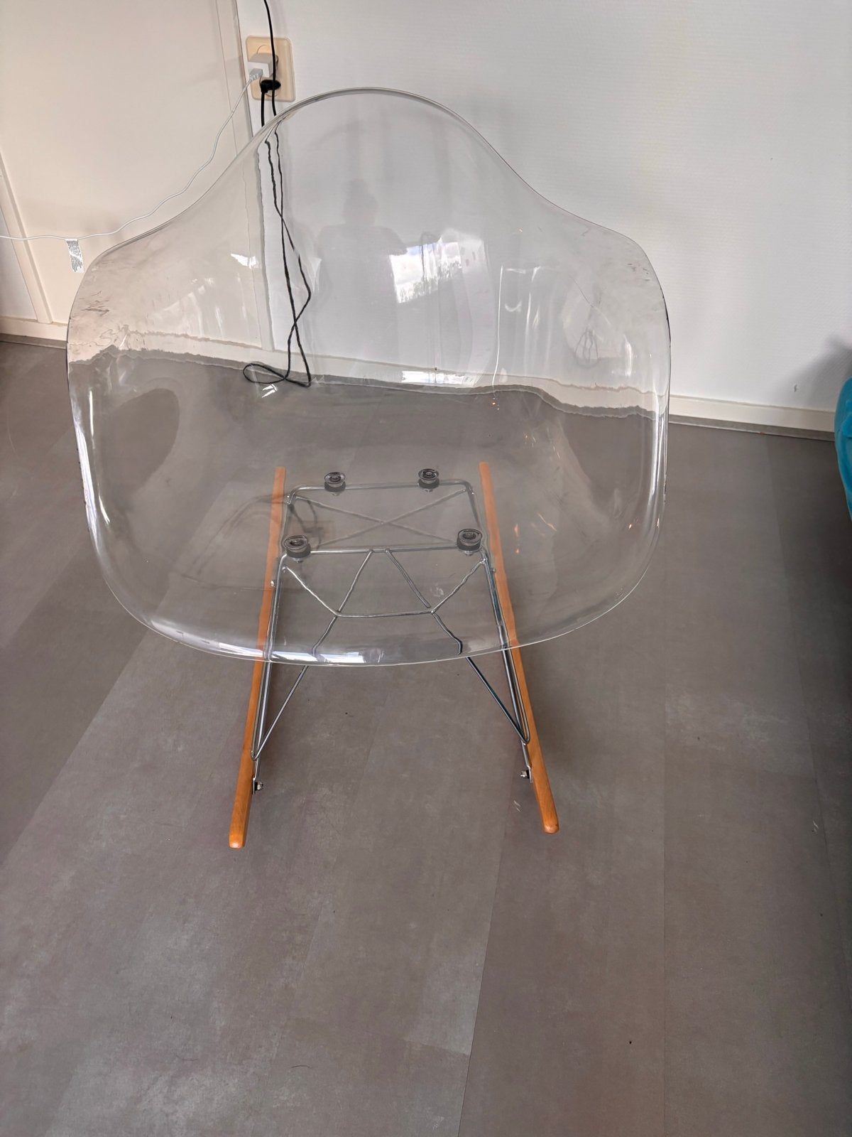 Transparante schommelstoel voor babykamer, Huis en Inrichting, Stoelen, Ophalen, Overige kleuren, Kunststof, Eén