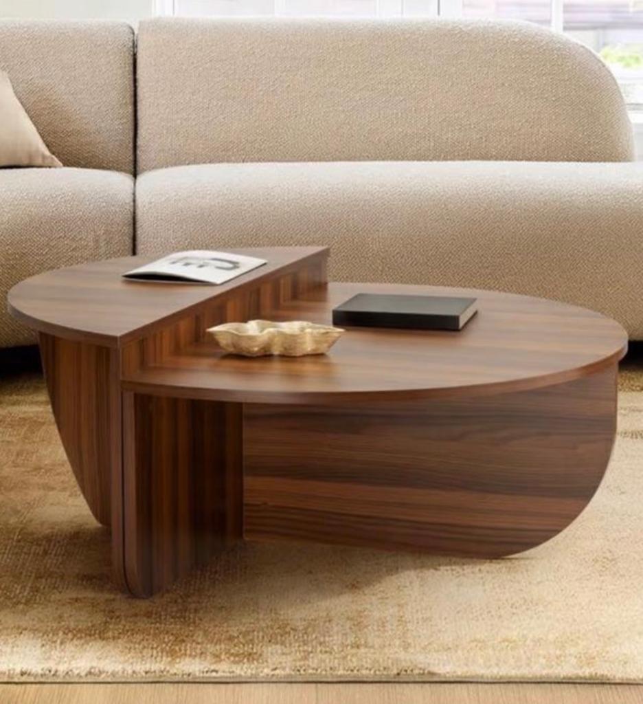 Ronde Salontafel Walnootbruin - 85x85x30 cm, Rond, Nieuw, Minder dan 50 cm, Overige houtsoorten