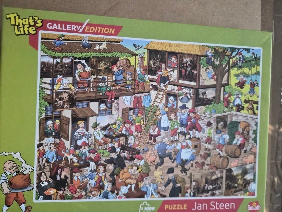 Goliath That's Life puzzel Jan Steen (1000 stukjes), Hobby en Vrije tijd, Denksport en Puzzels, Ophalen of Verzenden, 500 t/m 1500 stukjes