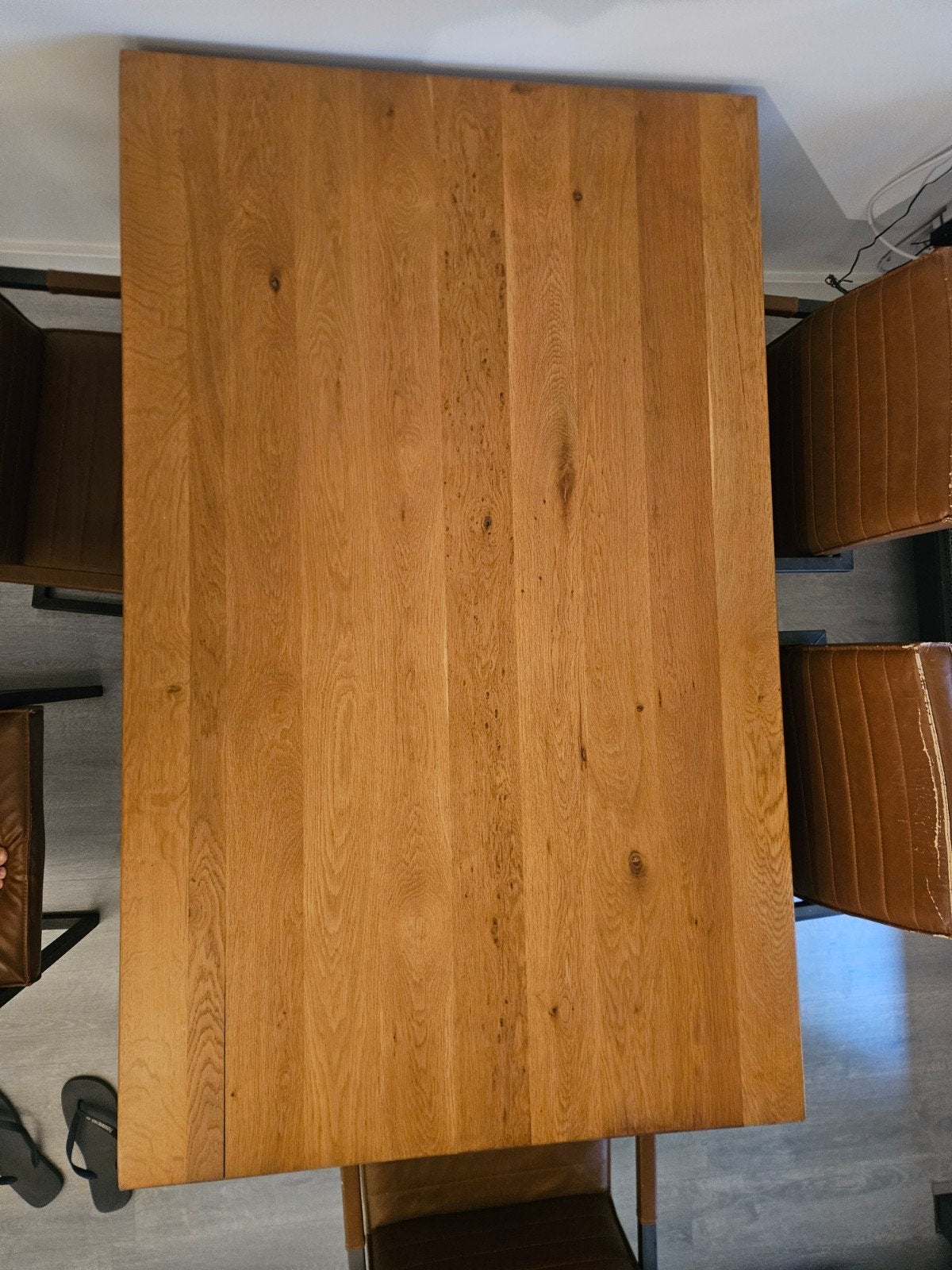 Massief eiken eettafel - 158x97cm, Ophalen, Eikenhout, 50 tot 100 cm, 150 tot 200 cm