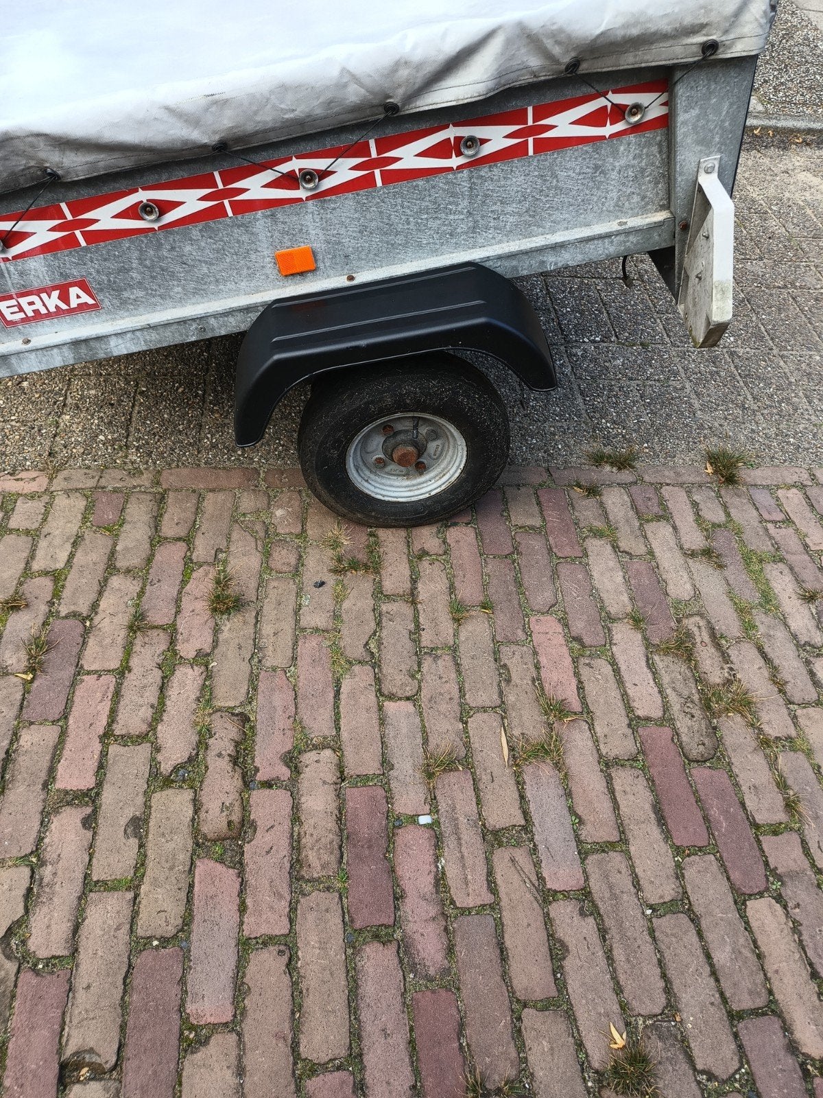 1x aanhangerErka Bagagewagen met afdekzeil 130.90.30 lbh, Auto diversen, Ophalen of Verzenden, Gebruikt