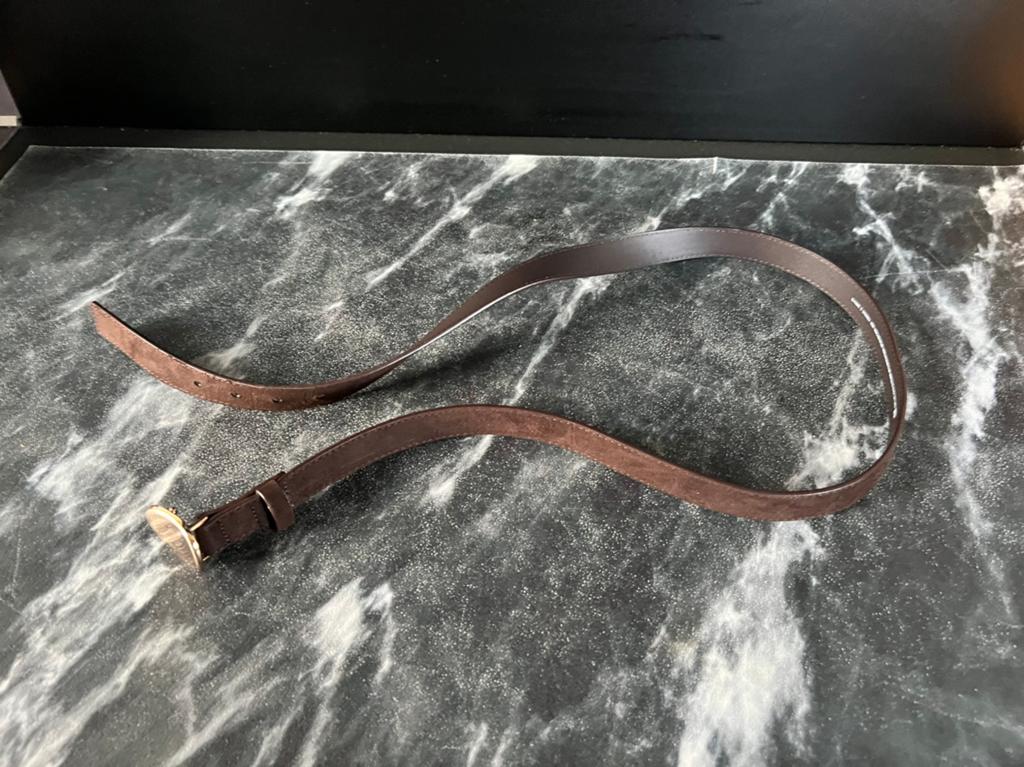 Basic donkerbruine riem maat L, Ophalen of Verzenden, Zo goed als nieuw, Bruin, 80 tot 90 cm
