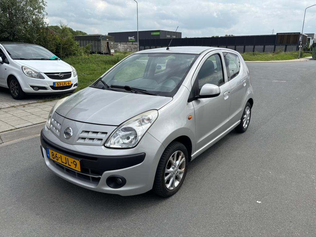 Nissan Pixo 1.0 50KW 5D 2010 Grijs Airco/Trekhaak!, Auto's, Nissan, Voorwielaandrijving, 200 kg, 4 stoelen, Origineel Nederlands