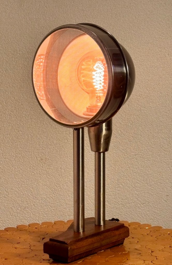 Tafellamp “Big Mouth”, 38 cm, Met schakelaar, Hout, E27 (groot)