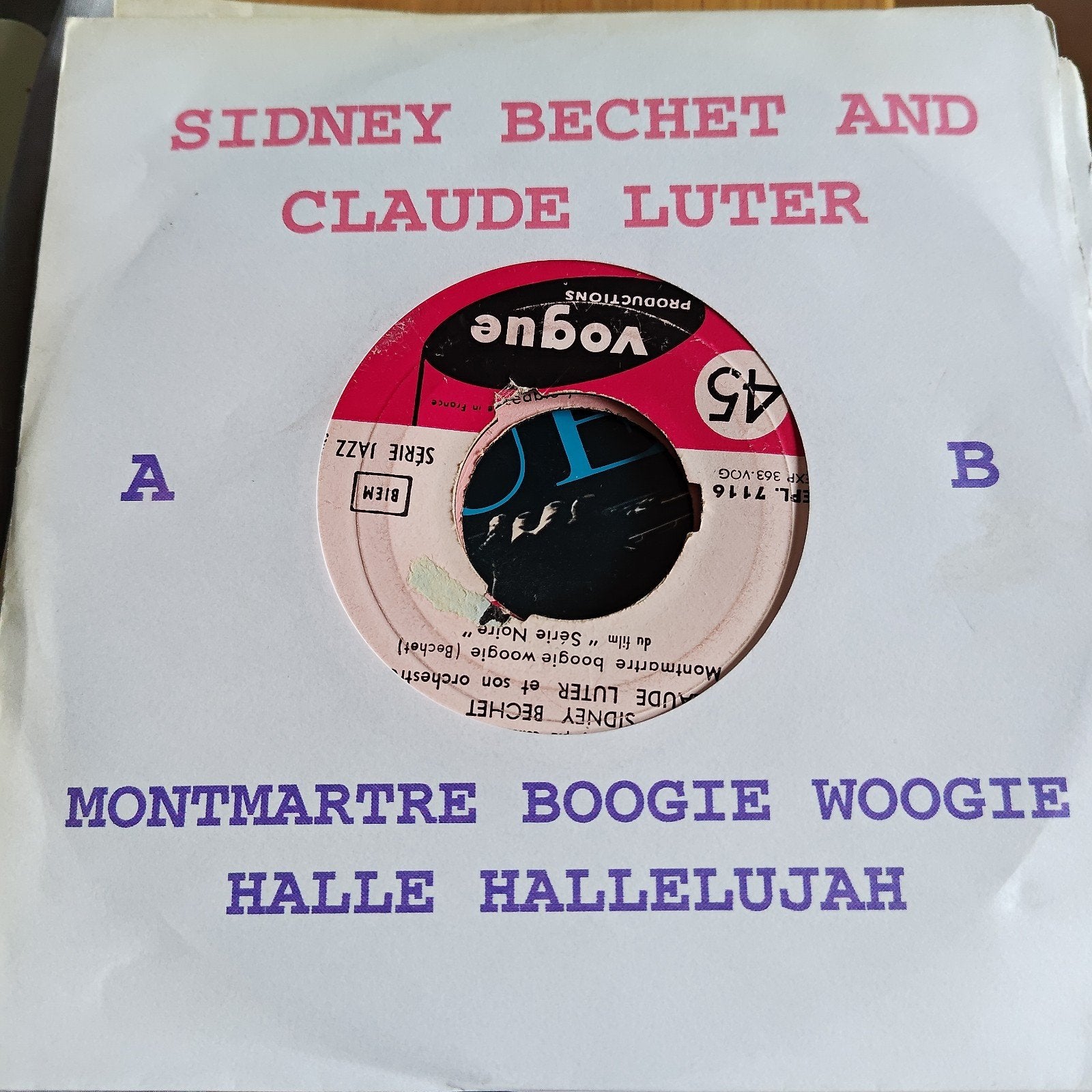 Sidney Bechet & Claude Luter - Montmartre Boogie Woogie EP, Gebruikt, 7 inch, Ophalen of Verzenden, EP