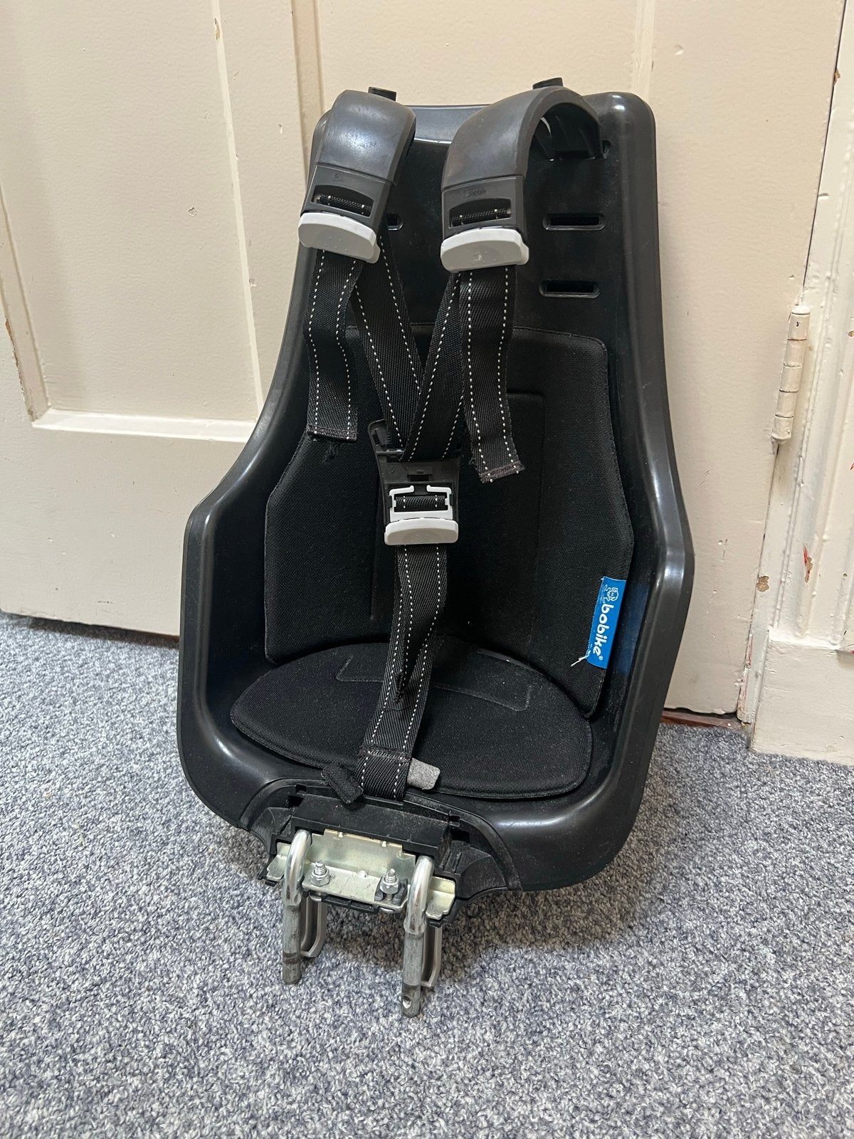 Bobike Mini City Urban Black fietszitje, Ophalen, Gebruikt, 0 t/m 13 kg, Voorzitje