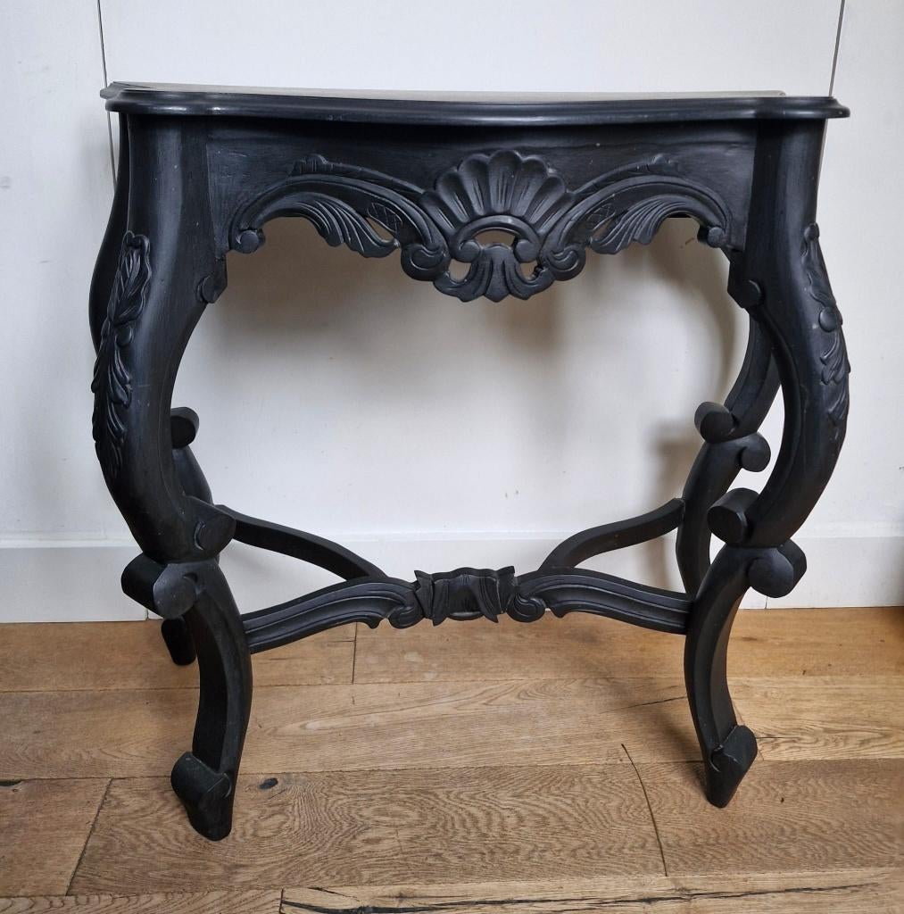 Sidetable zwart, Huis en Inrichting, Tafels | Sidetables, Ophalen, 100 tot 150 cm, Zo goed als nieuw, Ovaal
