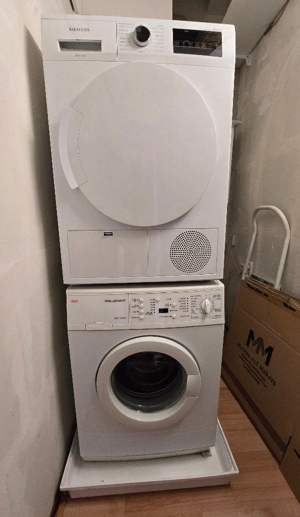Aangeboden Wasmachine en Wasdroger en Auping bed (2 Pers.), Ophalen, Gebruikt