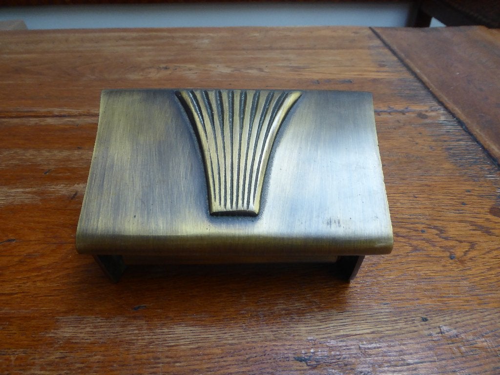 Robuuste metalen WC-rolhouder in art deco stijl, Antiek en Kunst, Ophalen of Verzenden