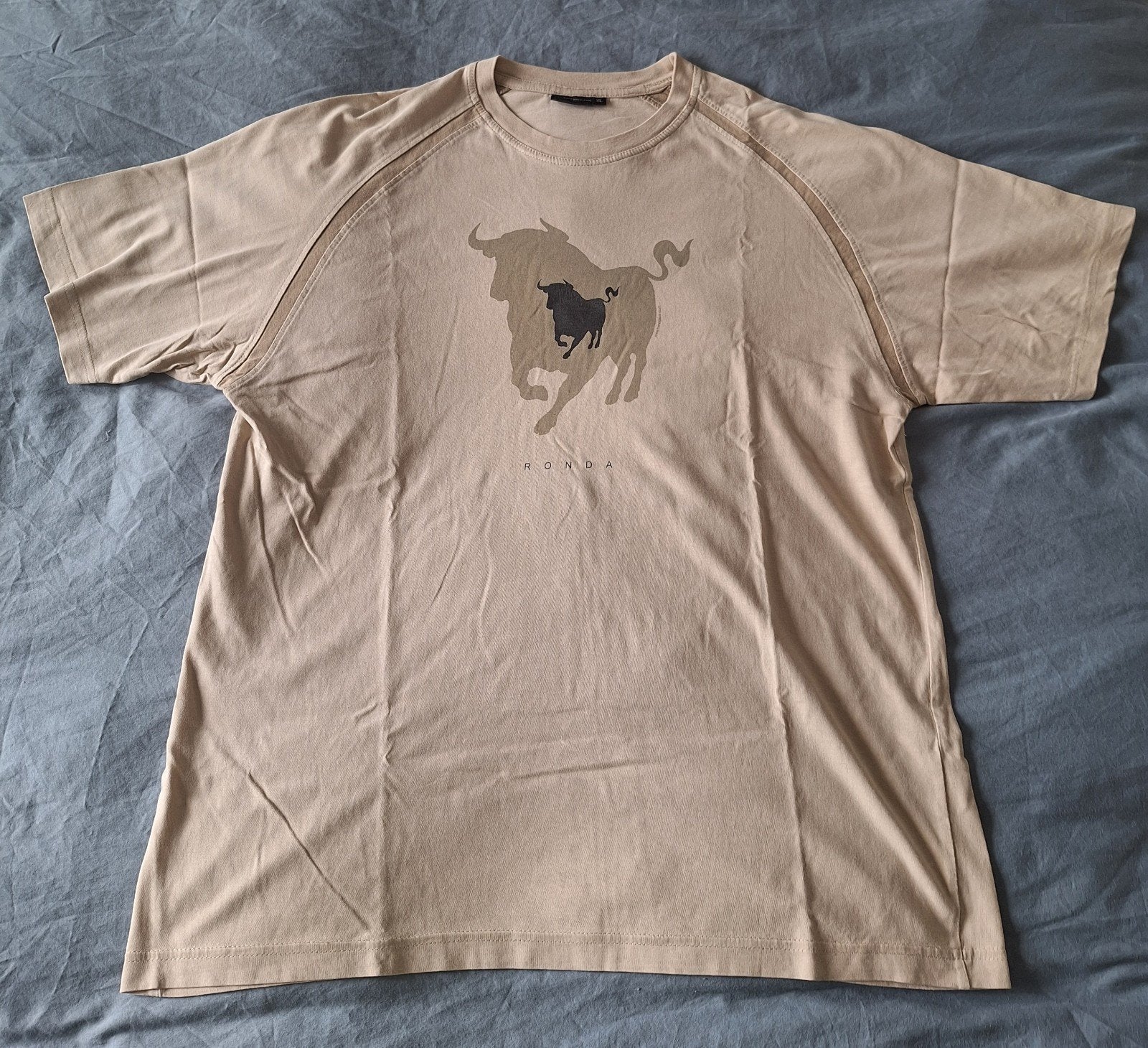 Benegassi T-shirt met stierenprint - Maat XL, Beige, Maat 56/58 (XL), Ophalen of Verzenden, Benegassi