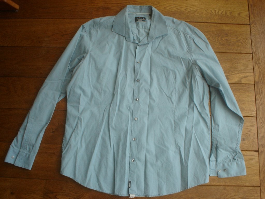 blauw overhemd, Strellson, maat 46, Strellson, Zo goed als nieuw, Overige halswijdtes, Verzenden