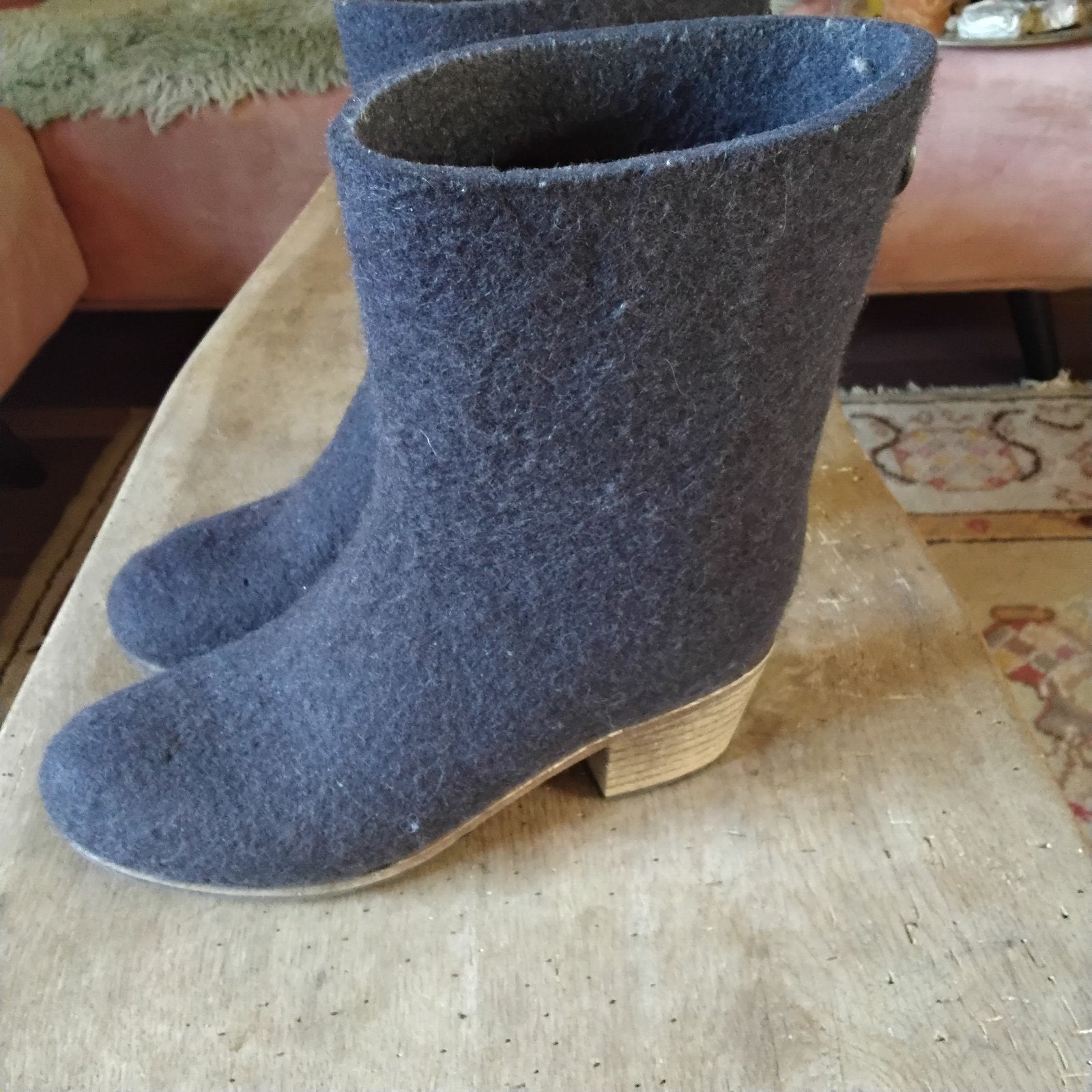 Lev 01 vilten marine laarzen maat 38, Kleding | Dames, Ophalen of Verzenden, Zo goed als nieuw, Blauw