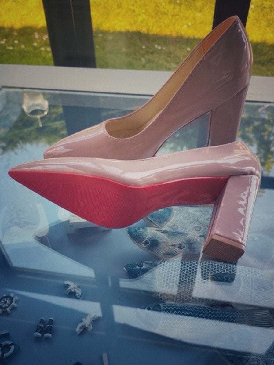 Stijlvolle pumps met blokhak | Maat 44, Verzenden, Nieuw, Roze, Pumps