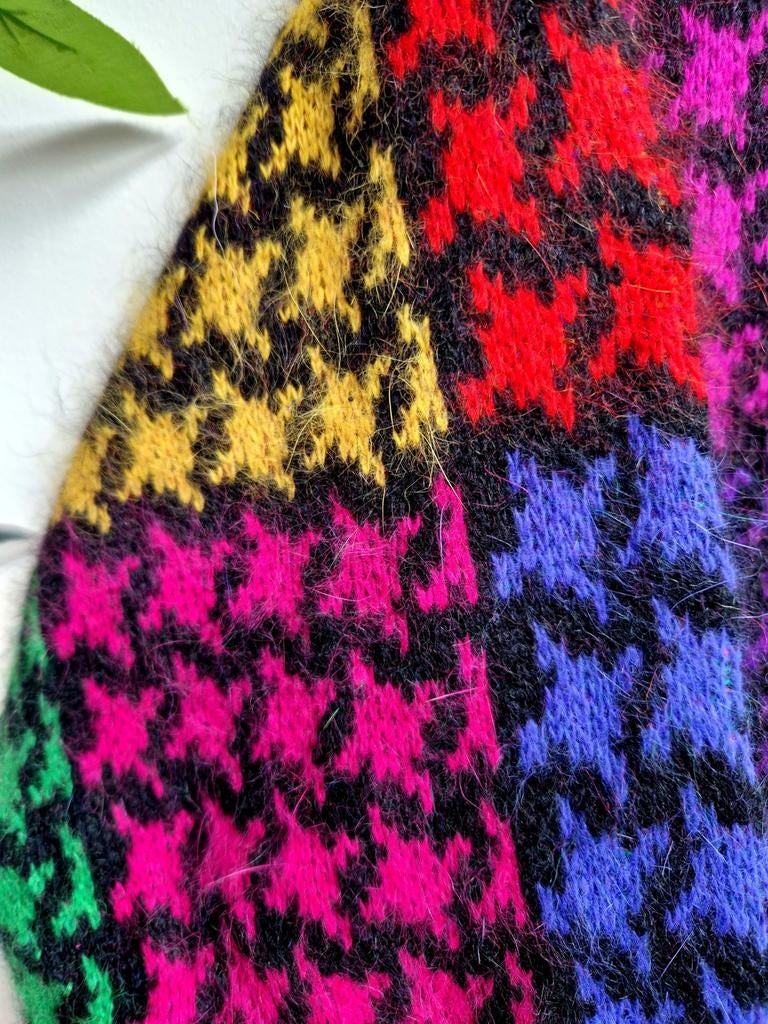 Super leuke zachte vintage gekleurde trui angora en lamwol, Ophalen of Verzenden, Zo goed als nieuw, Maat 46/48 (XL) of groter