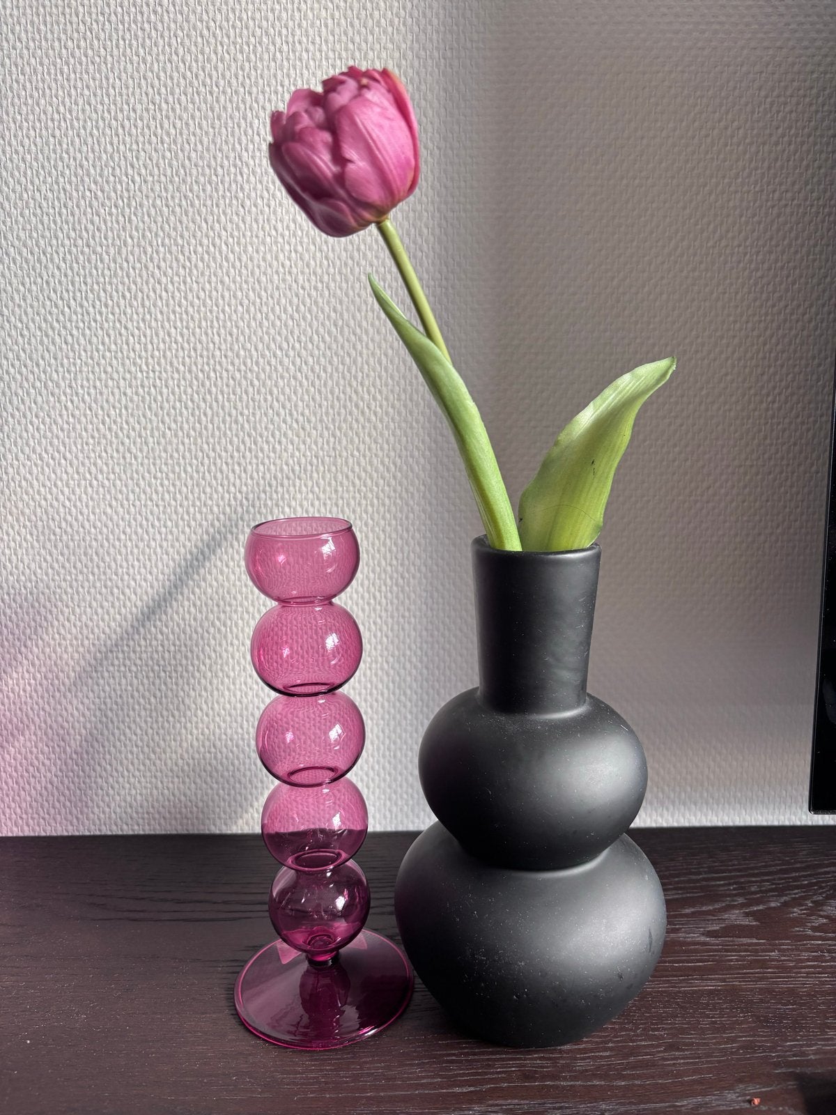 2 vazen, Huis en Inrichting, Gebruikt, Glas, Meerkleurig, Verzenden