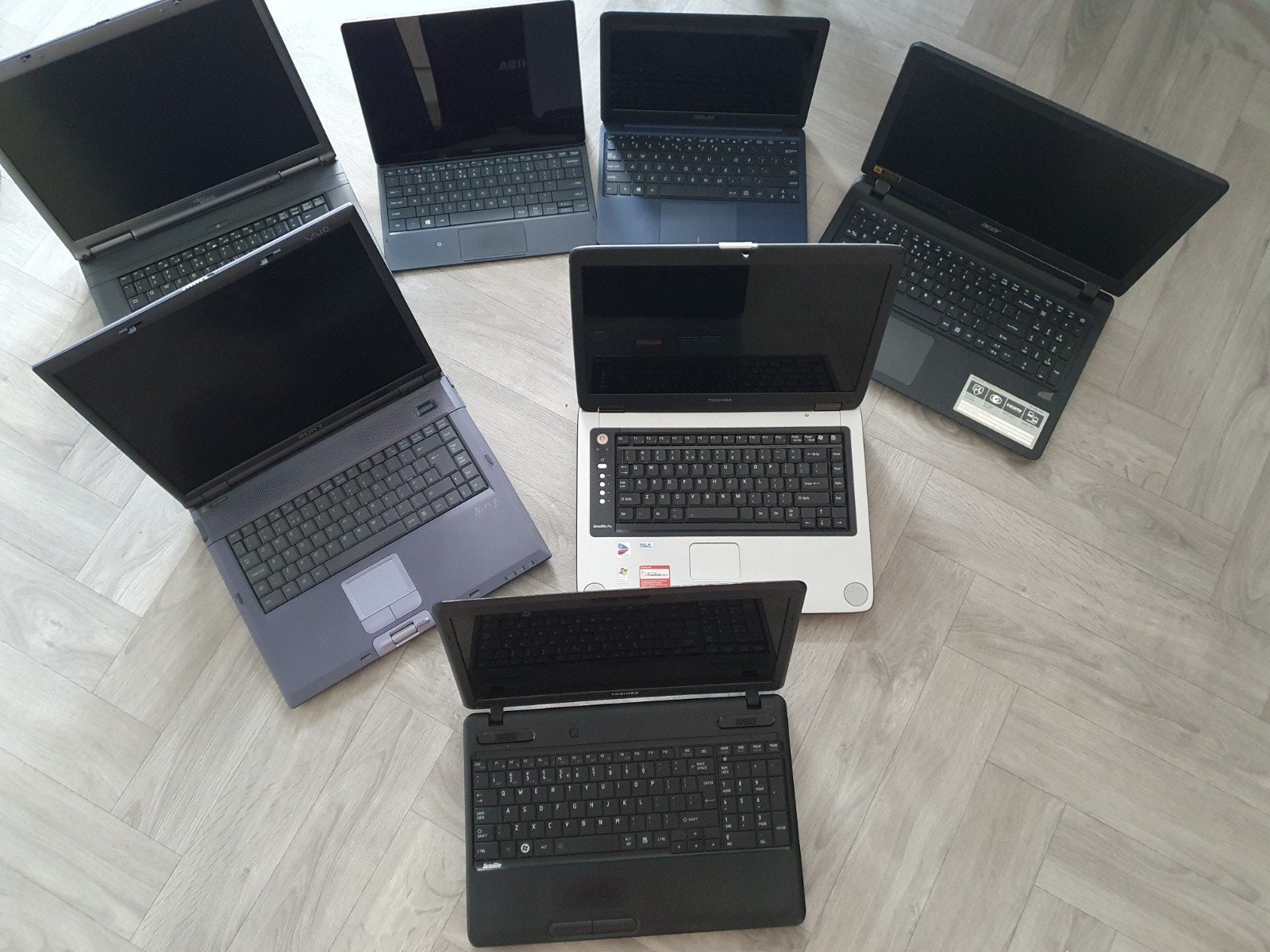 partij laptop , 7x stuks . werkend , windows, Computers en Software, Windows Laptops, Ophalen, 15 inch, Onbekend