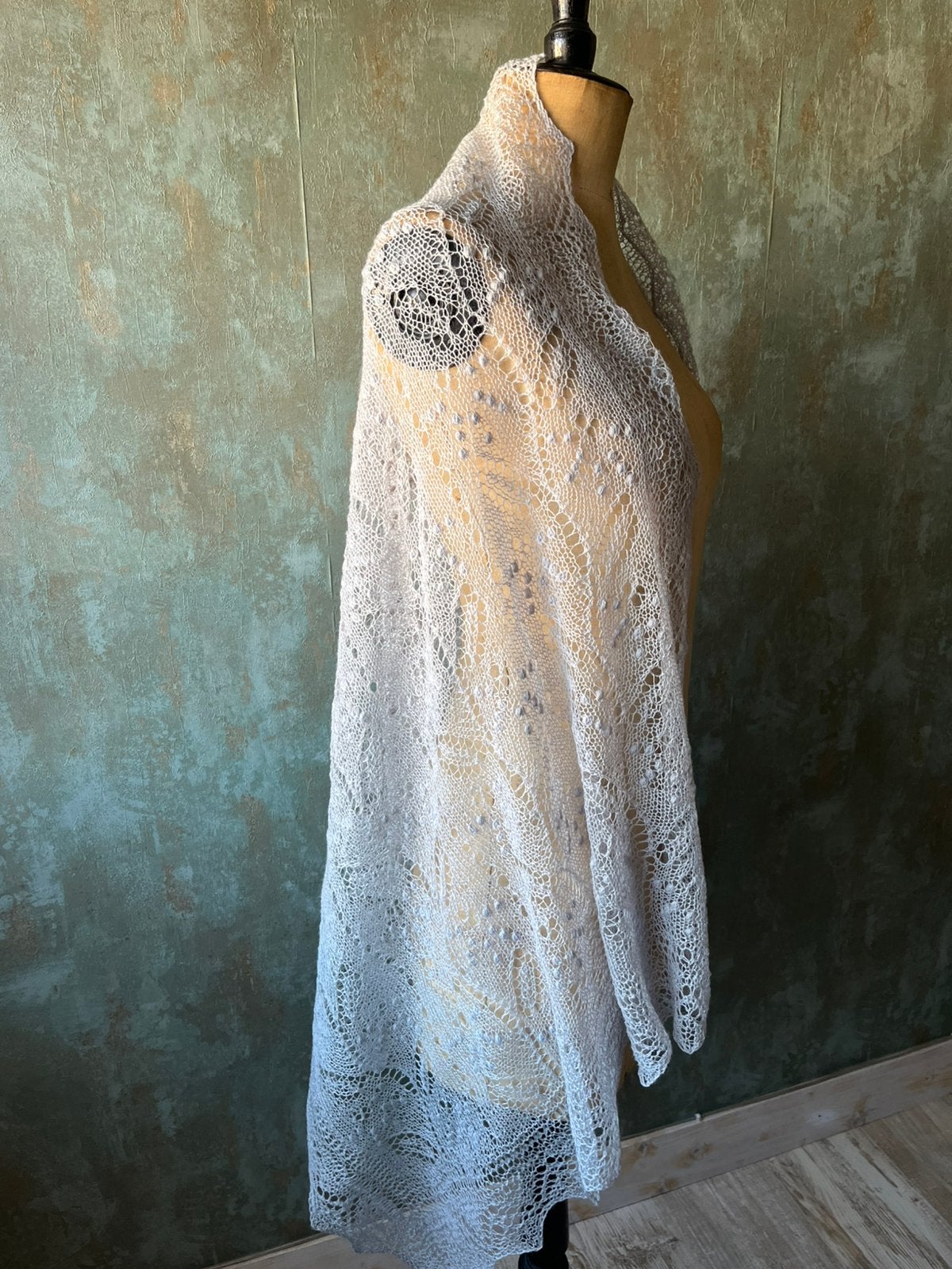 Handgebreide “Haapsalu Shawl”/Omslagdoek/Stola, Overige typen, Maat 46/48 (XL) of groter, Nieuw, Ophalen of Verzenden