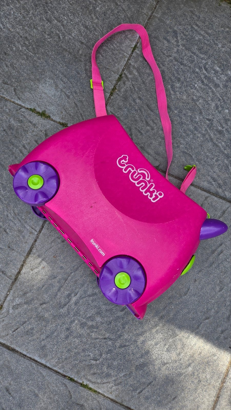 Trunki Kinderkoffer Roze met Wielen en Draagriem, Ophalen, Gebruikt