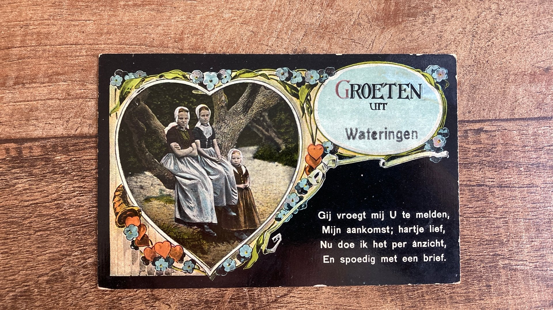Oude ansichtkaart Groeten uit Wateringen ca. 1910 fantasie, Verzamelen, Ansichtkaarten | Nederland, Ophalen of Verzenden, Voor 1920