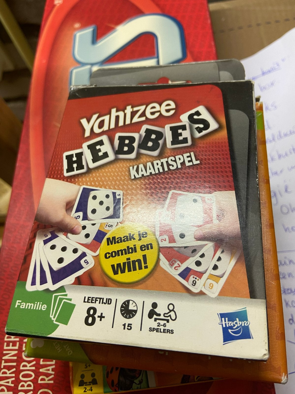 Yahtzee Hebbes Kaartspel - Familiekaartspel, Een of twee spelers, Ophalen of Verzenden, Zo goed als nieuw
