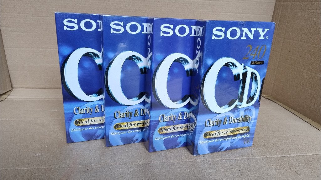 4 VHS videobanden merk Sony CD 240 min - nieuw in seal, Alle leeftijden, Overige genres, Ophalen of Verzenden, Nieuw in verpakking