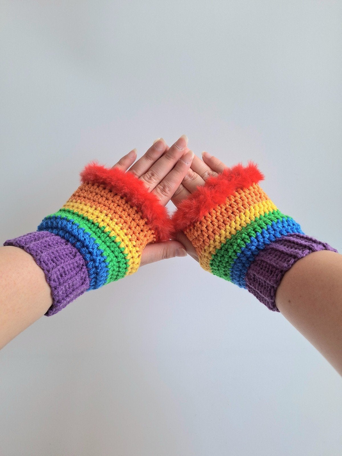 Gehaakte handschoenen Pride regenboog vlag, Ophalen of Verzenden, Nieuw, Handschoenen